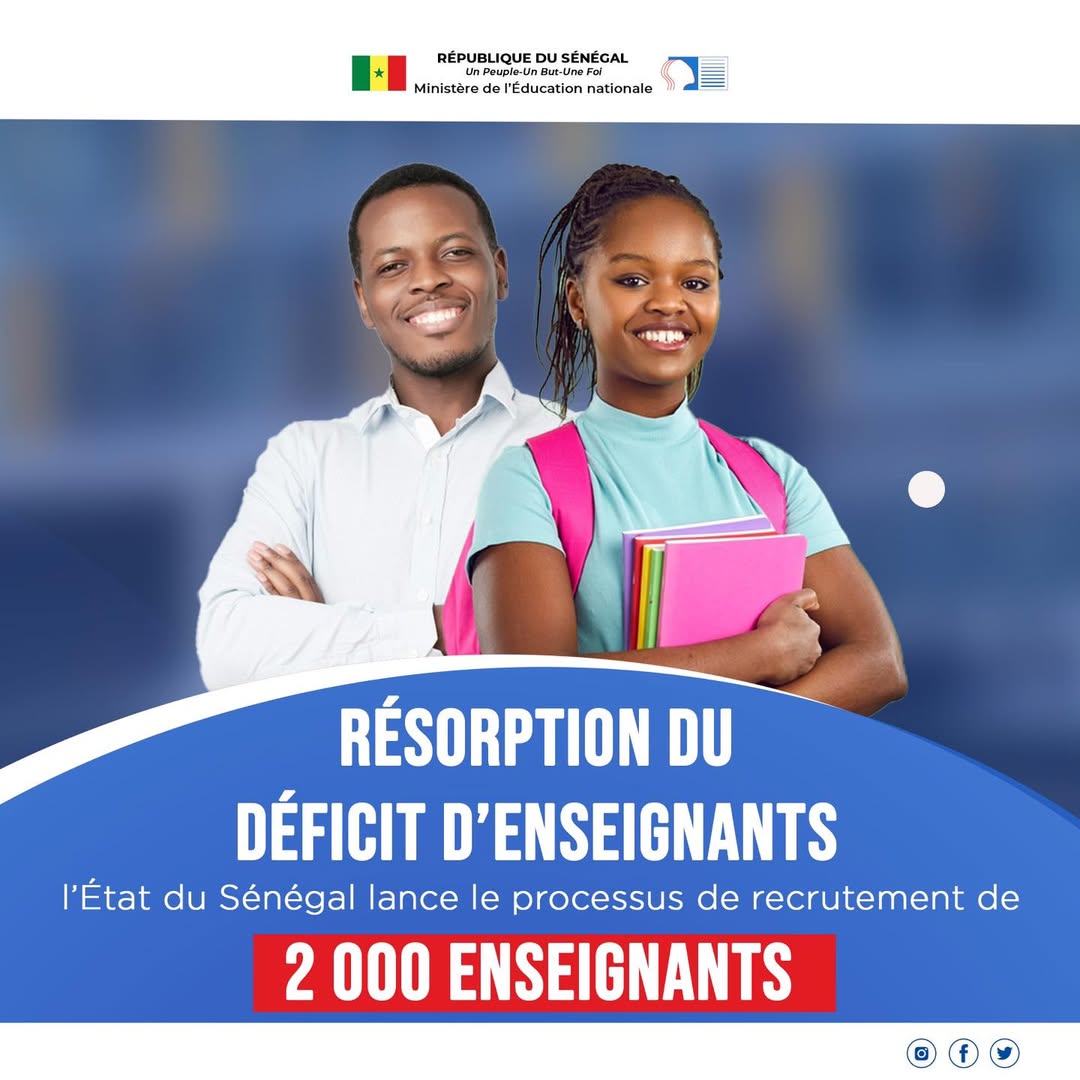 Recrutement de 2 000 enseignants au Sénégal